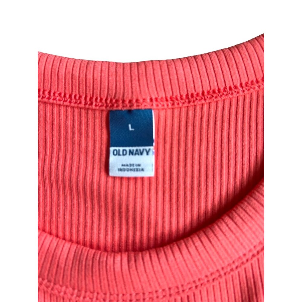 Old Navy Fit & Flare Coral Ribbed Tank Midi Dress Womens Sleeveless Large - Picture 10 of 14